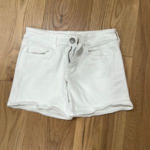White denim shorts